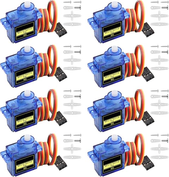 SG90 Micro Servo 9G Servo Kit AYWHP 8 Pcs SG90 Servo Motor 9G Mini Servo RC Servo for Small RC Helicopter/Car/Boat, Mini Drones, Robotics Arm(Servo Control Angle 0-180)