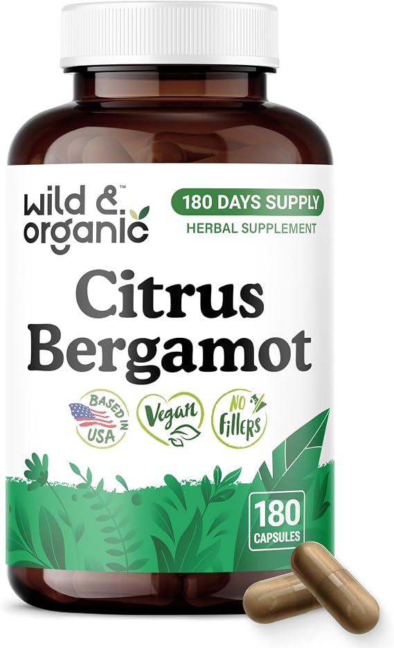 Wild & Organic Citrus Bergamot Capsules - Antioxidant Support - 180 Count