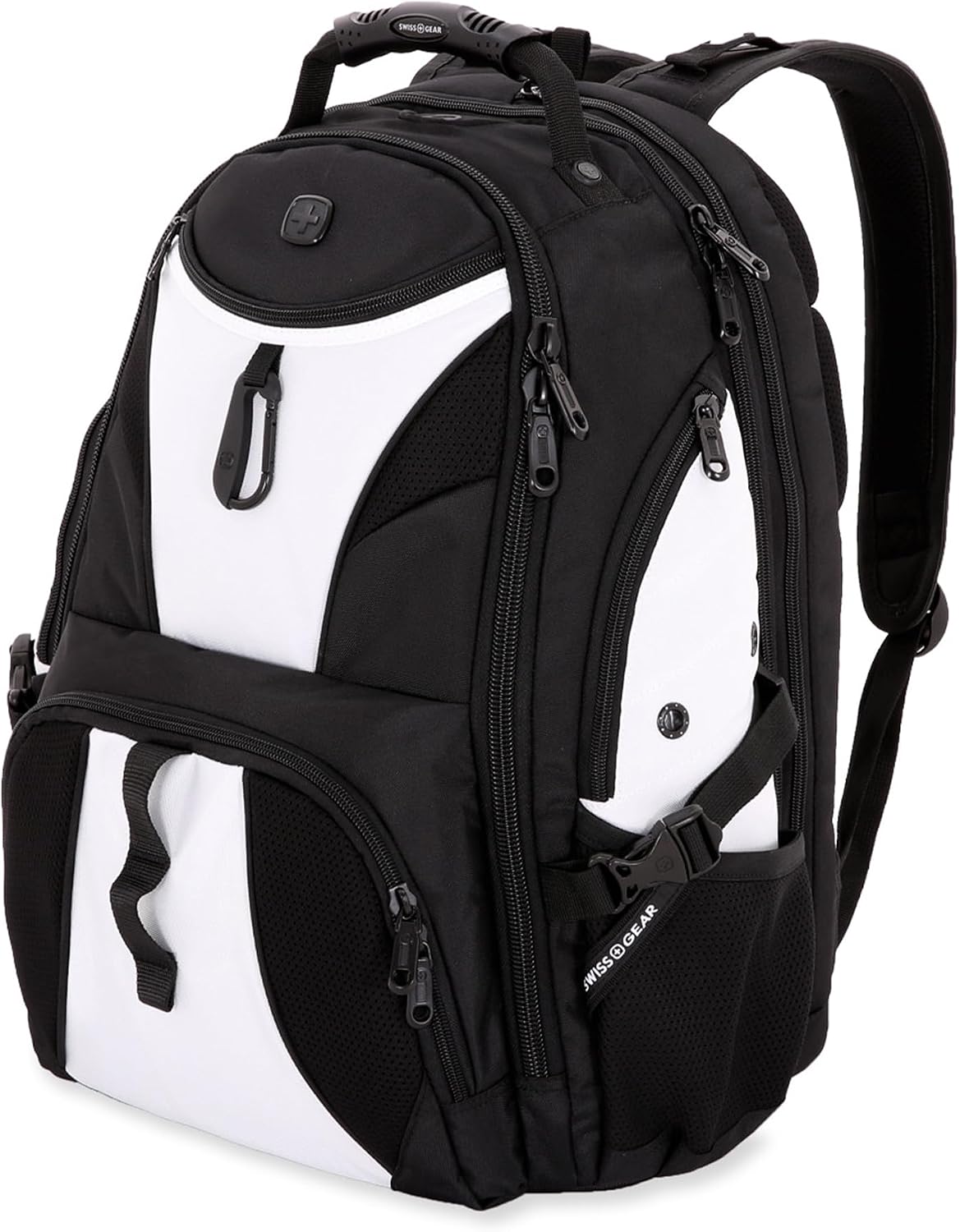 SwissGear 1900 Scashmart TSA 17 Laptop Backpack, WhiteBlack, 19-Inch, 1900 ScWrangart Tsa 17 Laptop Backpack