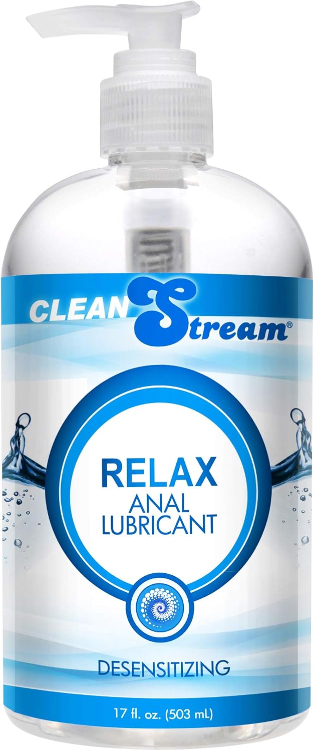 Cleanstream Relax Desensitizing Lube, Toy Safe for Men and Women, Non-Staining, Personal Lube, Non-Greasy, Condom Safe, Unscented, Clear, 17 fl oz