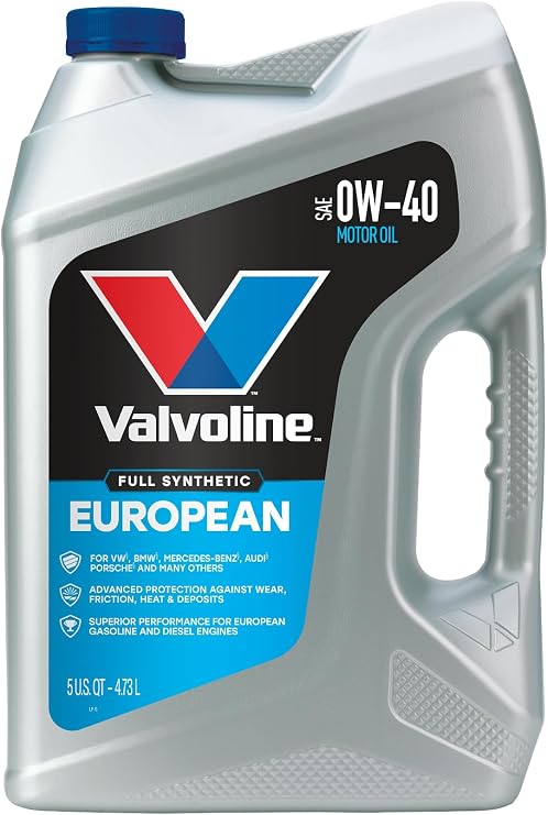 Valvoline European Vehicle Full Synthetic SAE 0W-40 Motor Oil 5 QT