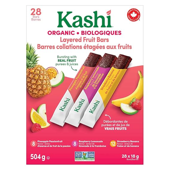 Kashi Organic Layered Fruit Bars, 28 Bars, 504g/17.6 oz, Box (Imported from Canada)