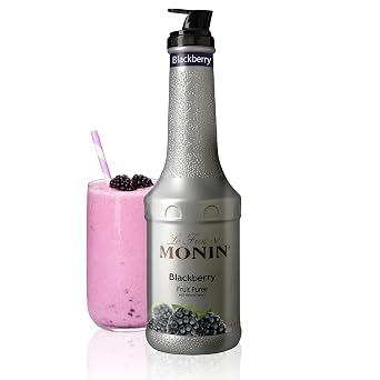 Monin - Blackberry Puree | Premium Puree for Cocktails, Smoothies & More | Clean Label with No Artificial Flavors, No Artificial Preservatives (BPA-Free Plastic Bottle, 1 Liter)