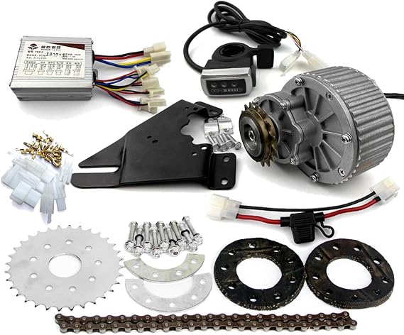 450W Electric Bike Left Drive Conversion Kit Can Fit Most of Common Bicycle Use Spoke Sprocket Chain Drive for City Bike