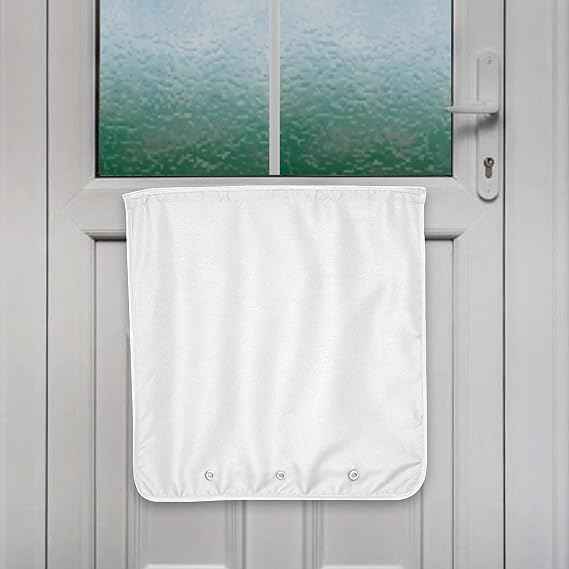 Slimline Mail Slot Catcher for Door (20.4" W x 20" D), Letterbox Catcher for Glass, Wood & Metal Doors Strong Adhesive, Indoor Post Catcher for Small Packages & Magazines (White)
