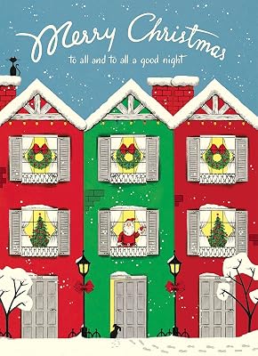 Cavallini & Co. Decorative Paper Sheet, Christmas Lane, 20 x 28 Inch Italian Archival Paper WRAPHOL38