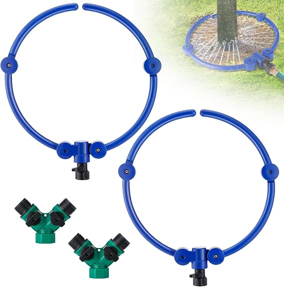 Apipi 2 Pcs 11.8" 360 Ring Tree Water Sprinklers for Even Root Irrigation