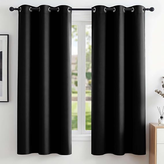 Deconovo Blackout Curtains for Bedroom and Living Room 45 Inches Long