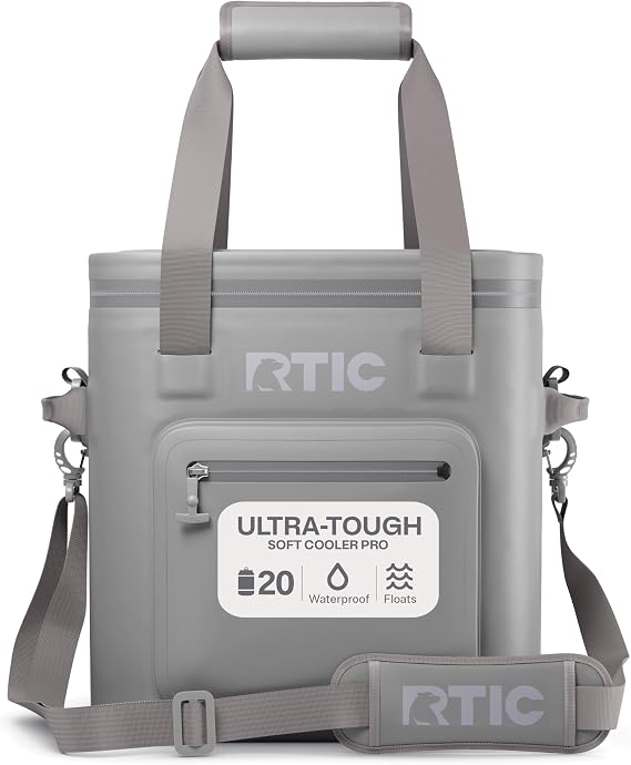 RTIC Ultra-Tough Soft Cooler Pro, Insulated, Waterproof, Leak Proof, Portable Floating Bag for Beverage, Drink, Lunch, Outdoor, Beach, Car, Camping, Picnic, Fishing, Boat | Insulated Soft Cooler Bag for Ice, Lunch, Beach, Drinks, Travel, Camping, Picnic, Car and Hiking, Floating, Leakproof