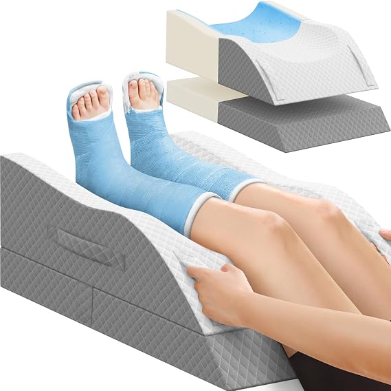 TranquilRelax Leg Elevation Pillows for After Surgery, Wedge Pillow, Grey
