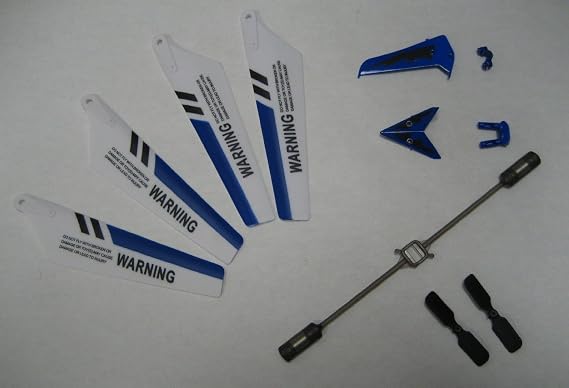 Full Replacement Parts Set for Syma S107 RC Helicopter, Main Blades, Tail Decorations, Tail Props, Balance Bar,Blue Set-