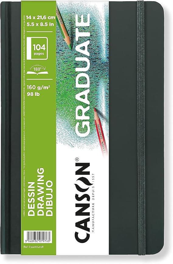 Canson Graduate Drawing Paper Art Book, 5.5x8.5 in