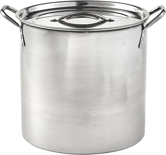 IMUSA USA Stainless Steel Stock Pot with Lid 16-Quart, Silver