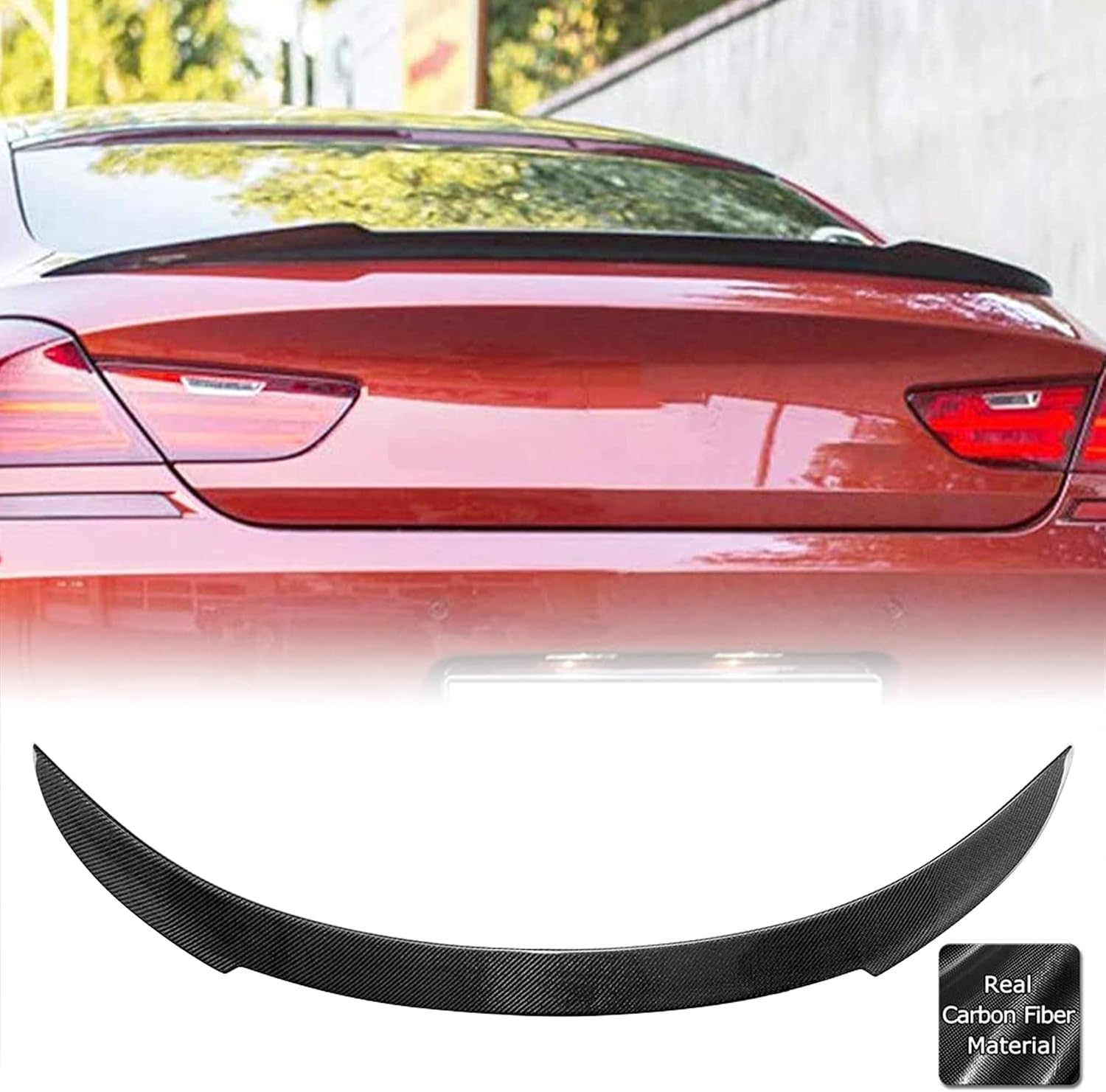 AeroBon Real Carbon Fiber Trunk Spoiler Compatible with 2012-2019 BMW 6 Series F06 F12 F13 and M6 Rear Spoiler