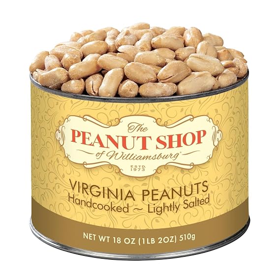 The Peanut Shop of Williamsburg Buttermilk Ranch Jalapeno Seasoned Williamsburg Virginia Salted Peanuts, Hand Cooked VA Peanuts - 9 Oz Tin