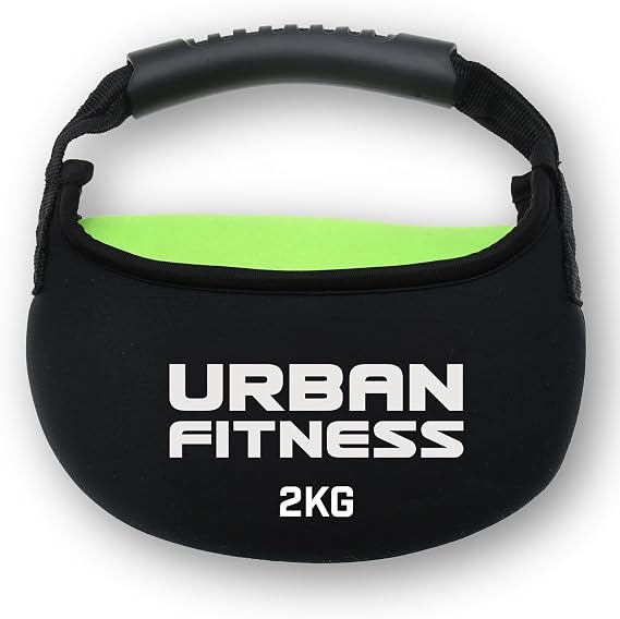 Fabric Kettlebell, Soft Rubber Grip, Floor Safe Design, Neoprene Sand-Filled Weights, Strength, Endurance, Home Fitness Training