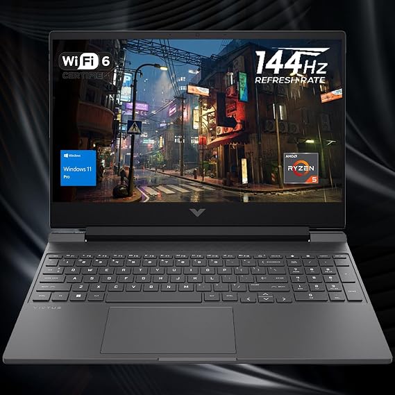 HP Victus 15.6 Ryzen 5 Premium Gaming Laptop, 15.6 FHD 144Hz, Ryzen 5 7535HS (Beats Intel i5-13420H), AMD Radeon RX 6550M (Beats Nvidia GeForce RTX 3050), 32GB DDR5 RAM, 2TB SSD, Backlit KB, W11 Pro