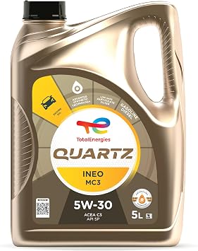 TotalEnergies Quartz INEO MC3 5W30 Engine Oil - ACEA C3, API SP - Approved by BMW LL-04, MB 229.52/229.51, OV 040 1547 -G30/D30 - Advanced Synthetic Motor Oil Lubricant - 5L