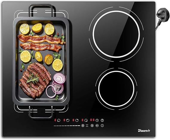 Induction Hob with Flexible Zone, Plug in Electric Hob 4 Burners