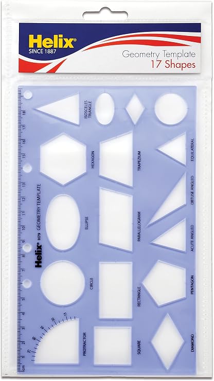 Helix - Geometryshapes Drawing Template - 17 Shapes - 20cm