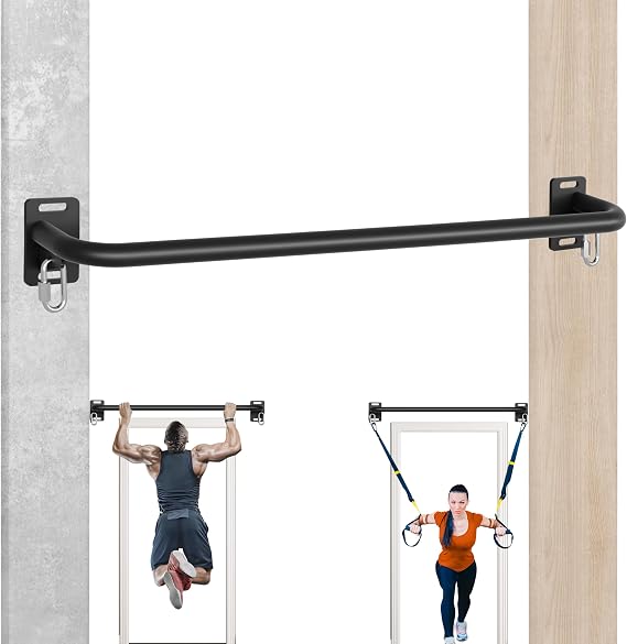 Wall Mounted Pull Up Bar - Heavy Duty Chin Up Bar, Pull-Up Bar for Garage, Joist, Wall Mount - Multifunctional Fitness Bar, Supports up to 600 Lbs