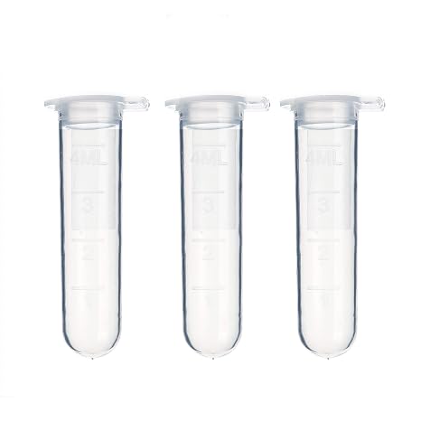100Pcs 4ml Centrifuge Tubes Polypropylene Clear Graduated Tubes with Cap | for Sample Storage Container