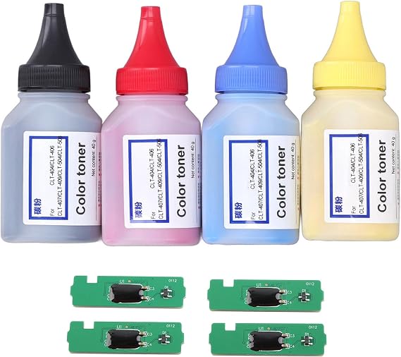 plplaaoo Universal Toner Refill Powder Printer Refill Toner Powder Set Multiple Colors for 404S Inkjet Printers Photo Printers Printers 4 Bottles PVC Material