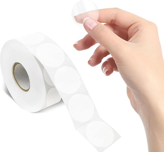 1000 PCS Round Clear Seal Stickers, Transparent Envelope Mail Wafer Seal Self Adhesive Package Circle Label Dots with Perforation Line for Envelopes, Boxes and Gift Packaging (1 in Diameter)