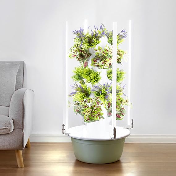 Hydroponics Growing System, Garden Hydroponics Growing System, Indoor Smart Garden with LED Light, Plants Indoor Hydroponic Vegetable Tower for Gardening Lover,5Layer