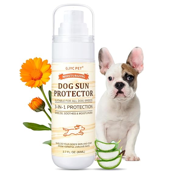 Dog Sun Protection Spray Lightweight, Oil-Based UV Shield for Sensitive Skin | Soothing & Moisturizing Formula with Aloe, Calendula and Oat Essential for Short & Light-Colored Coats