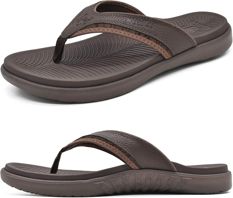 KuaiLu Flip Flops Herren Sport Zehentrenner Sandalen mit Arch Support