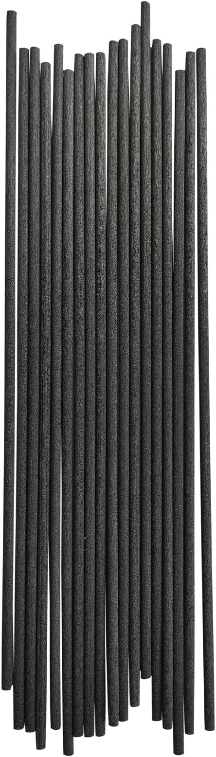 20-Pack Fiber Diffuser Reeds, 8-Inch Premium Replacement Sticks for Essential Oil Reed Diffusers, High-Absorbent Eco-Friendly Reed Diffuser Sticks for Home Fragrance(Black)