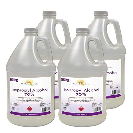 Isopropyl Alcohol Grade 70% Rubbing Alcohol 4 Gallon Pack, Made in USA
