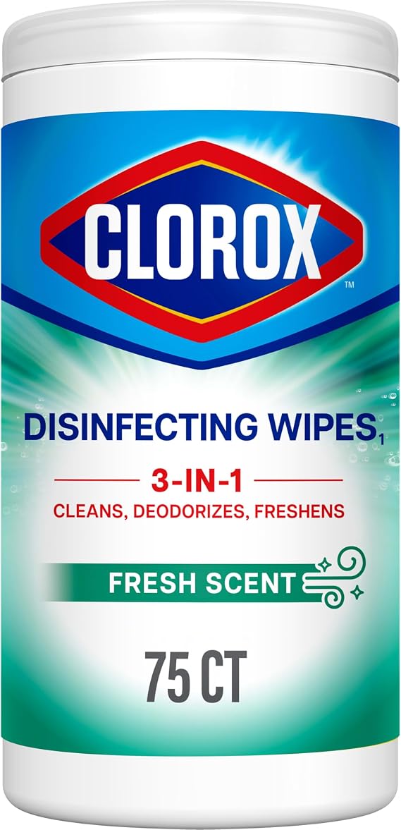 Clorox Disinfecting Wipes Back to School, Bleach Free, Fresh Scent, 75 Count (Pack May Vary)
