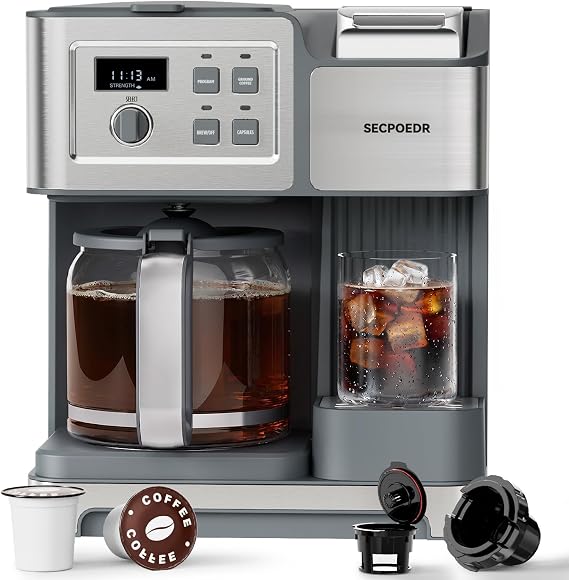 2-Way 12-Cup Programmable Brewer Coffee Maker (Silver)