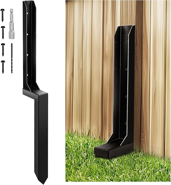 1 Pack Fence Post Repair 85cm (33.5") One-Piece Heavy Duty Fence Post Repair Spike Ground Spike for Reinforcing Damaged or Broken Wooden Posts