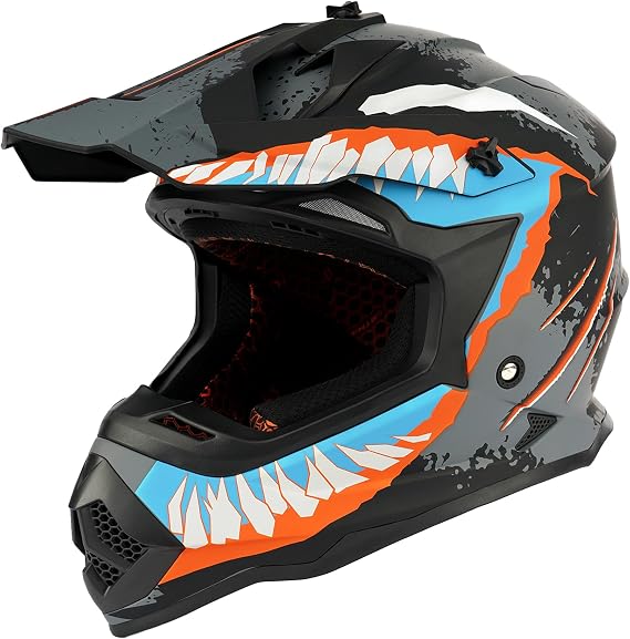 Orthrus Adult Dirt Bike Helmet for ATV Motorcross Off-Road, DOT Approved