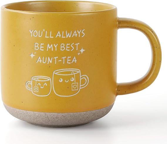 FreeJac Aunt Gift Ideas Aunt-Tea Mug - Birthday Gifts for Women Auntie Best Ever Gifts Christmas Gift Ceramic Coffee Mug 12.8oz