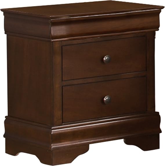 Homelegance Abbeville Two-Drawer Nightstand, Cherry