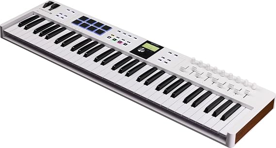 Arturia – Keylab Essential 61 mk3 | Müzik Prodüksiyonu İçin MIDI kontrolcü, Kapsamlı Yazılım Paketi, 61-Tuş, 9 Encoder, 9 Fader, 1 Modülasyon Tekerleği, 1 Pitch Bend Tekerleği, 8 pad - Beyaz | Analog Lab V Yazılımı Dahil 61 Anahtar USB MIDI Klavye Denetleyicisi