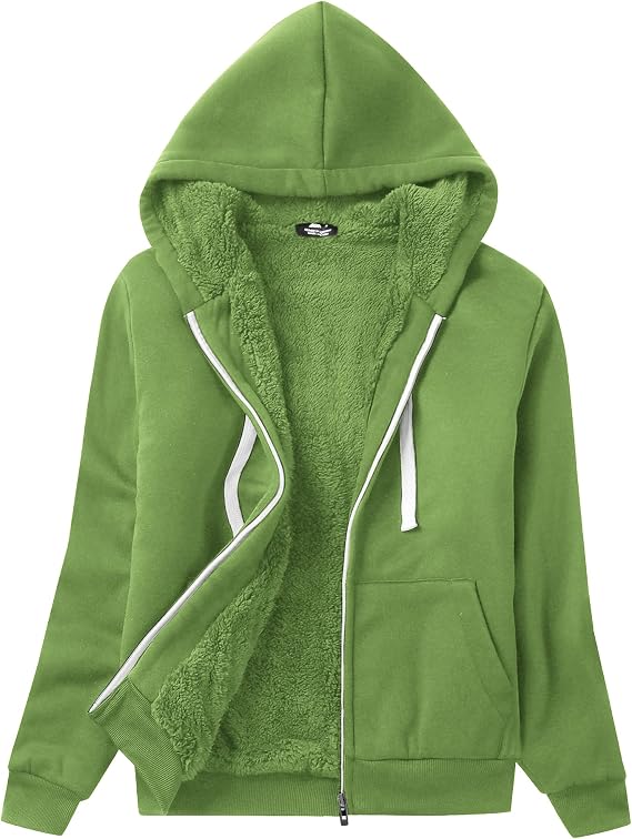 SWISSWELL Hoodies for Women Winter Fleece Sweatshirt Sherpa Lined Jacket | Full Zip Up Thick Coat, Pockets, Lady Warm Soft Comfy Clothes, Casual Vintage Outerwear Streetwear, Fashion Classic 2026 Top