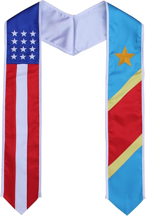 Congo Usa Combo Graduation Stole Sash Scarf Congolese
