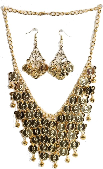 Belly Dance Gypsy Jewelry Accessories Dancing Necklace+Earrings 3pcs/set