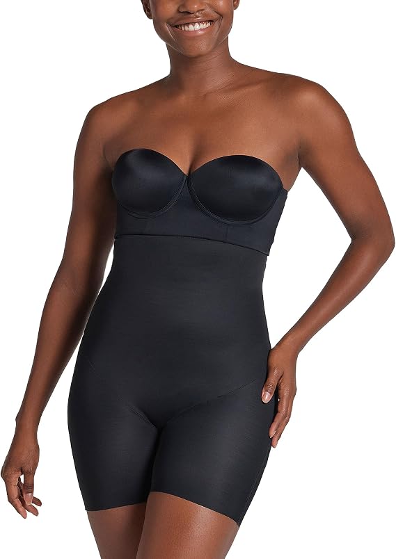 Leonisa On Target Tummy Control Shapewear Strapless Sculpting Step-in Body Shaper with Short Bottom
