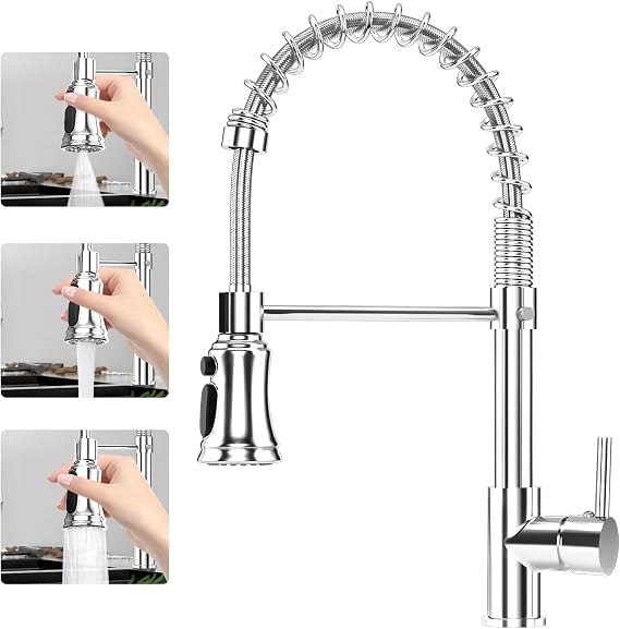 Kitchen Mixer Tap, Kitchen Tap with Pull Out 3 Spray Modes