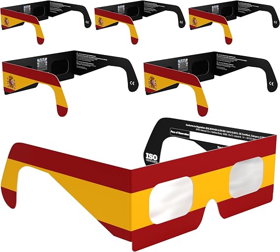 Solar Eclipse Glasses ISO 12312-2 & CE Certified – Safe Solar Viewing for Direct Sun & August 2026 Eclipse | Paper Cardboard Frame, Made in EU | For Kids & Adults