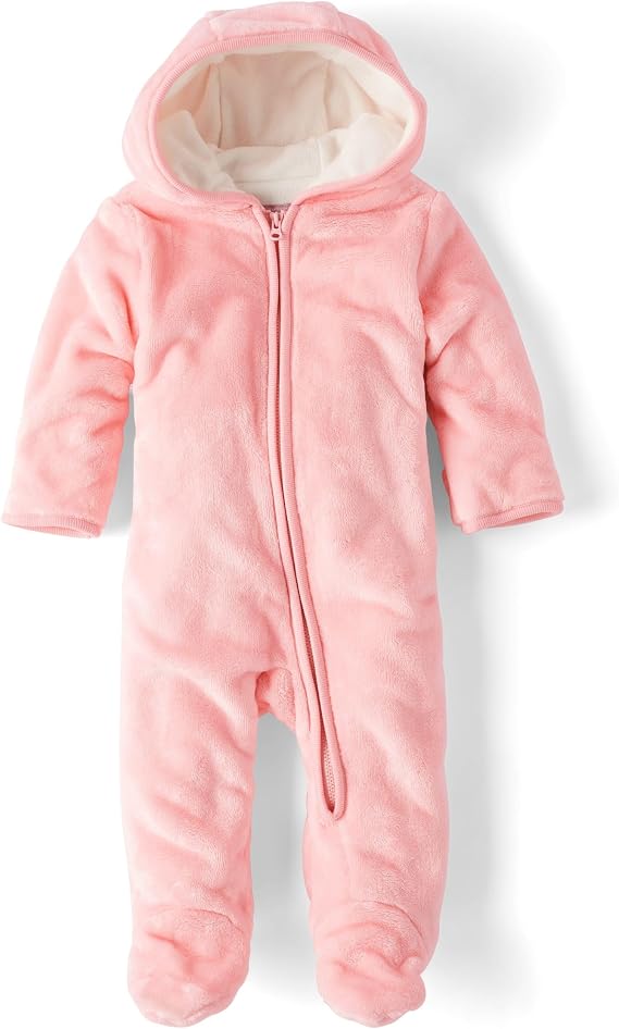 The Children's Place unisex-baby And Newborn Fleece Hoodie Zip Front Bunting Snowsuit