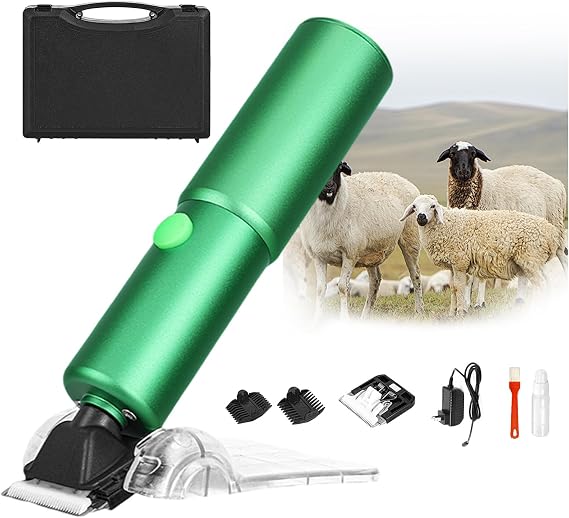Electric pet Clippers 200W 150 MIN runtime Electric Wool Shear for Sheep Goats Long-haired Dogs Long-haired Cats etc Emerald