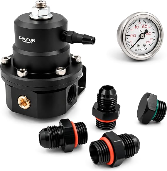 K-MOTOR Adjustable Fuel Pressure Regulator 6AN Return Style - Universal Kit
