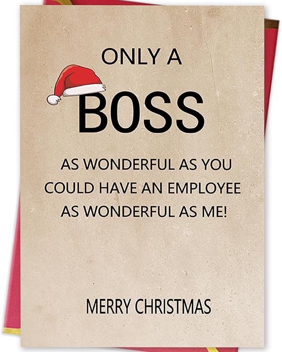 Ziwenhu Christmas Card Gift for Boss from Group with Envelopes | Merry Christmas Holiday Card Decorations for Women Men,Premium Cardstock, Blank Inside,Xmas Gift Ideas for Him Her Friends